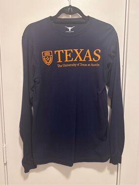 Adult Small Texas Longhorn University of Texas at Austin Navy Long Sleeve Shirt